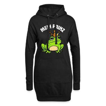 Faschings Kostüm Frauen MEIN PRINZ Lustig Karneval - Hoodie-Kleid - Schwarz - Vorne