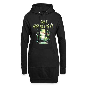 Karneval KUSS GEFÄLLIG? Lustiges Faschings - Hoodie-Kleid - Schwarz - Vorne