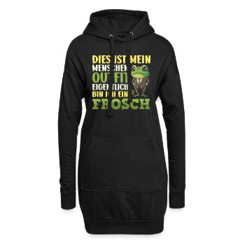 Faschings Kostüm DIES IST MEIN MENSCHEN OUTFIT - Hoodie-Kleid - Schwarz - Vorne