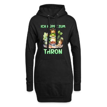 Froschkostüm ICH HÜPFE ZUM THRON Lustiges - Hoodie-Kleid - Schwarz - Vorne