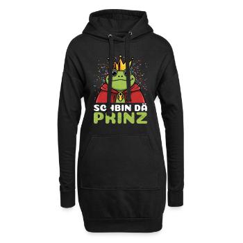 Froschkostüm SCHBIN DA PRINZ Lustiges Faschings - Hoodie-Kleid - Schwarz - Vorne