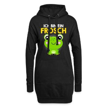 Froschkostüm ICH BIN EIN FROSCH Karneval - Hoodie-Kleid - Schwarz - Vorne