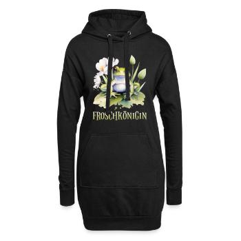 Karneval Kostüm FROSCHKÖNIGIN Lustiges Fasching - Hoodie-Kleid - Schwarz - Vorne