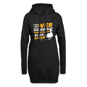 Faschingskostüm WER GÄNSEHAUT DER SCHLÄGT ENTEN - Hoodie-Kleid - Schwarz - Vorne