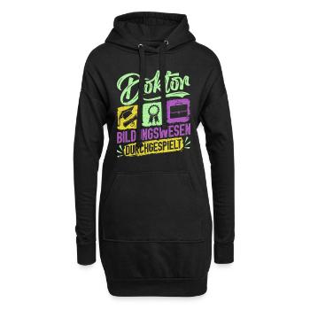 Doktortitel DOKTOR BILDUNGSWESEN DURCHGESPIELT - Hoodie-Kleid - Schwarz - Vorne