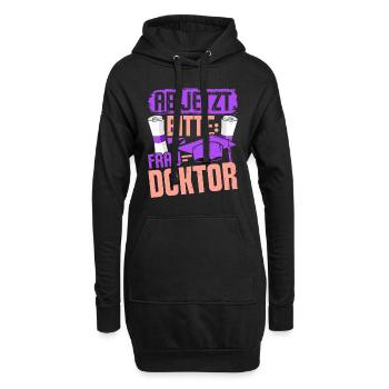 Doktorarbeit AB JETZT BITTE FRAU DOKTOR Lustiges - Hoodie-Kleid - Schwarz - Vorne