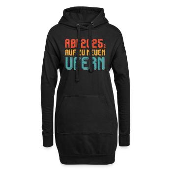 ABI 2025 AUF ZU NEUEN UFERN Abiturient Lustiges - Hoodie-Kleid - Schwarz - Vorne