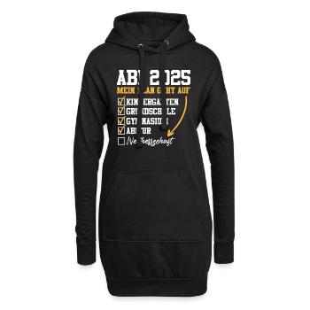 ABI 2025 MEIN PLAN GEHT AUF Abiturient Lustiges - Hoodie-Kleid - Schwarz - Vorne