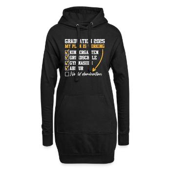 ABI 2025 MEIN PLAN GEHT AUF Abiturient Lustiges - Hoodie-Kleid - Schwarz - Vorne