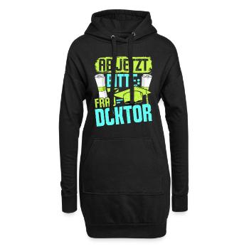 Doktorarbeit AB JETZT BITTE FRAU DOKTOR Lustiges - Hoodie-Kleid - Schwarz - Vorne