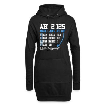 ABI 2025 MEIN PLAN GEHT AUF Abiturient Lustiges - Hoodie-Kleid - Schwarz - Vorne