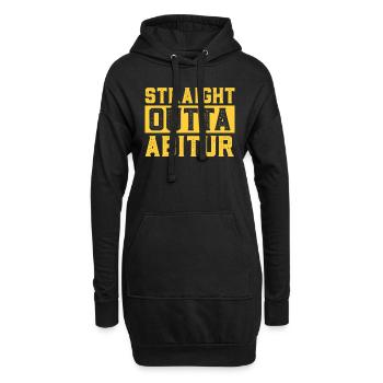 Abitur Prüfungen STRAIGHT OUTTA ABITUR Abi - Hoodie-Kleid - Schwarz - Vorne