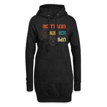 Radler UPS, ICH BIN GEFALLEN Radeln Lustiges - Hoodie-Kleid - Schwarz - Vorne