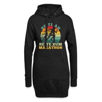 Läufer SEITE AN SEITE ZUM MARATHON Lustiges - Hoodie-Kleid - Schwarz - Vorne