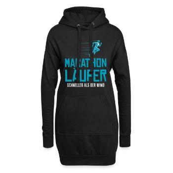 Laufen MARATHON LÄUFER SCHNELLER ALS DER WIND - Hoodie-Kleid - Schwarz - Vorne