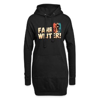 Radfahrer FAHR WEITER Radfahren Lustiges - Hoodie-Kleid - Schwarz - Vorne