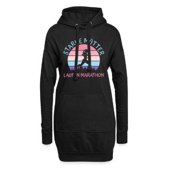 Mama STARKE MÜTTER LAUFEN MARATHON Lustiges - Hoodie-Kleid - Schwarz - Vorne