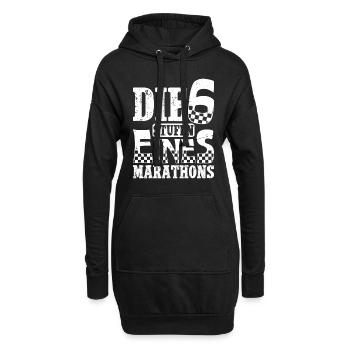 Läufer DIE 6 STUFEN EINES MARATHONS Laufen Lustig - Hoodie-Kleid - Schwarz - Vorne