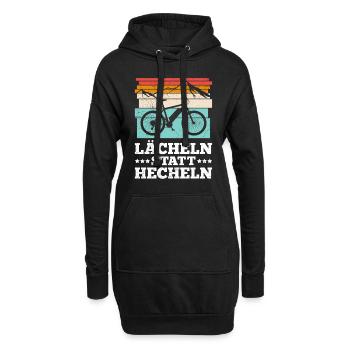 Elektro Fahrrad E-BIKE LÄCHELN STATT HECHELN - Hoodie-Kleid - Schwarz - Vorne