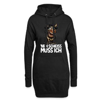 lustige Kuh Cartoon Humor Spruch - Hoodie-Kleid - Schwarz - Vorne