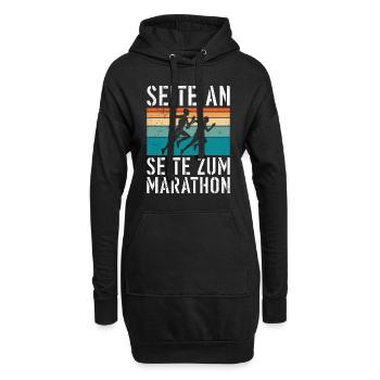 Läufer SEITE AN SEITE ZUM MARATHON Lustiges - Hoodie-Kleid - Schwarz - Vorne