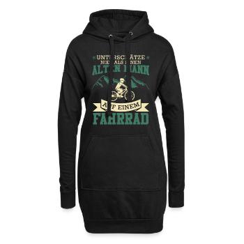 Radler UNTERSCHÄTZE NIE EINEN ALTEN MANN Lustiges - Hoodie-Kleid - Schwarz - Vorne