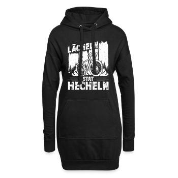 Elektro Fahrrad LÄCHELN STATT HECHELN Lustiges - Hoodie-Kleid - Schwarz - Vorne