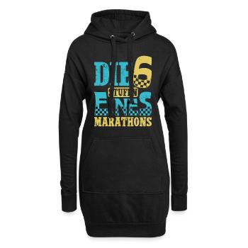 Läufer DIE 6 STUFEN EINES MARATHONS Laufen Lustig - Hoodie-Kleid - Schwarz - Vorne