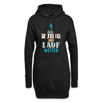 Läufer BLEIB RUHIG UND LAUF WEITER Lustiges - Hoodie-Kleid - Schwarz - Vorne