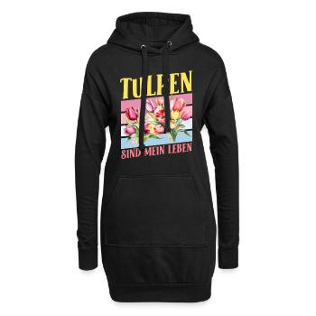 Gärtner TULPEN SIND MEIN LEBEN Garten Tulpe Lustig - Hoodie-Kleid - Schwarz - Vorne