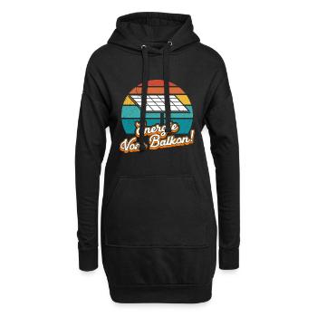 Solar ENERGIE VOM BALKON Retro Lustiges - Hoodie-Kleid - Schwarz - Vorne