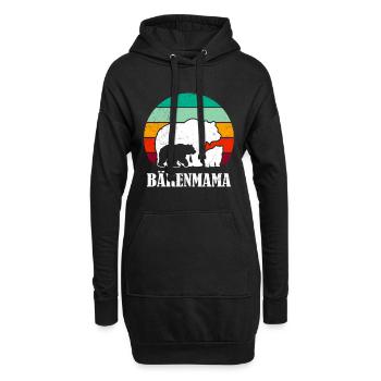 Werdende Mutter BÄRENMAMA Bald Mama Lustiges - Hoodie-Kleid - Schwarz - Vorne