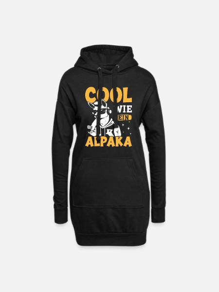 Alpaka Fan COOL WIE EIN ALPAKA Lama Lustig - Hoodie-Kleid - Schwarz
