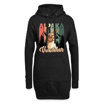 Alpaka Fan ALPAKA VERSTEHER Retro Lustig - Hoodie-Kleid - Schwarz - Vorne