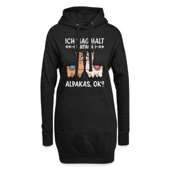 Alpaka Fan ICH MAG HALT EINFACH ALPAKAS Lustig - Hoodie-Kleid - Schwarz - Vorne