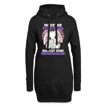 Tierschutz MODERNE FORSCHUNG BRAUCHT KEINE - Hoodie-Kleid - Schwarz - Vorne