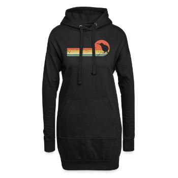 Kiwi Vogel - Hoodie-Kleid - Schwarz - Vorne