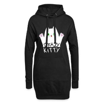Crazy Kitty - Sweat-shirt à capuche long Femme - noir - Devant