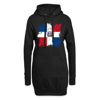 République dominicaine Drapeau Dom Rep Flag Trip - Sweat-shirt à capuche long Femme - noir - Devant