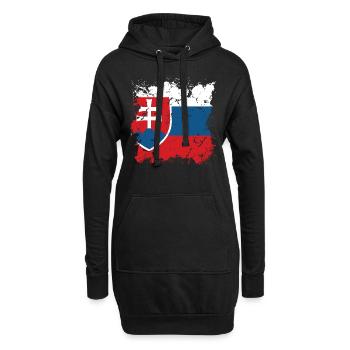 Slovaquie drapeau slovaque vintage drapeau slovaque - Sweat-shirt à capuche long Femme - noir - Devant