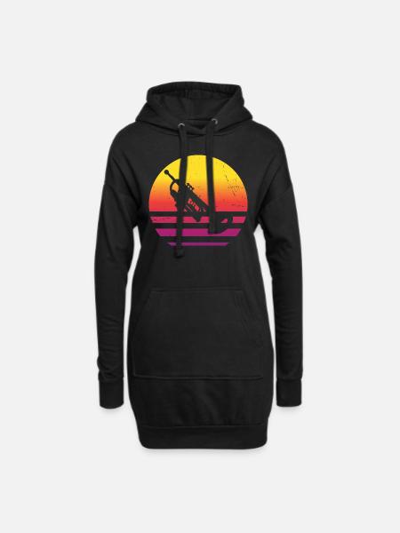 Trompeter Trompeten Spieler Herren Damen - Hoodie-Kleid - Schwarz