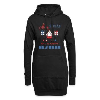 Joyeux Fitmas et joyeux nouveau gymnase de Noël drôle arrière - Sweat-shirt à capuche long Femme - noir - Devant