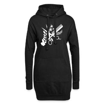 Friseur Friseurin - Hoodie-Kleid - Schwarz - Vorne