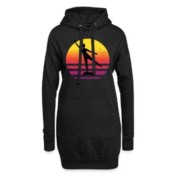 Körpergymnastik Damen Fitnesstraining Aerobic - Hoodie-Kleid - Schwarz - Vorne