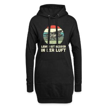 Modellflugzeug Modellflieger Modellbau Flugzeug - Hoodie-Kleid - Schwarz - Vorne