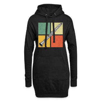 Clarinette Clarinettiste Clarinettiste - Sweat-shirt à capuche long Femme - noir - Devant