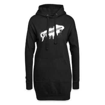 Clarinette Clarinettiste Clarinettiste - Sweat-shirt à capuche long Femme - noir - Devant
