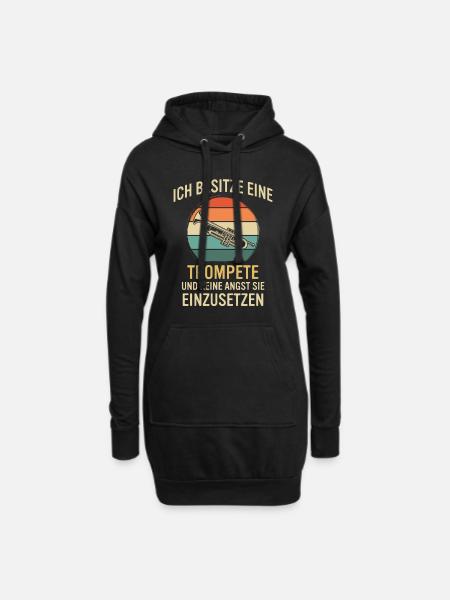 Trompete Trompetenspieler Trompeter - Hoodie-Kleid - Schwarz