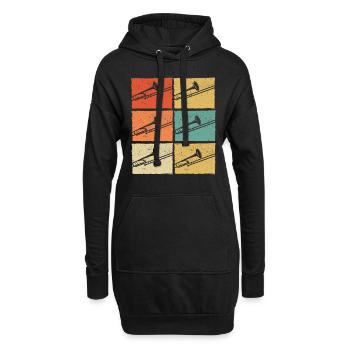 Trombone Joueur de trombone Tromboniste - Sweat-shirt à capuche long Femme - noir - Devant