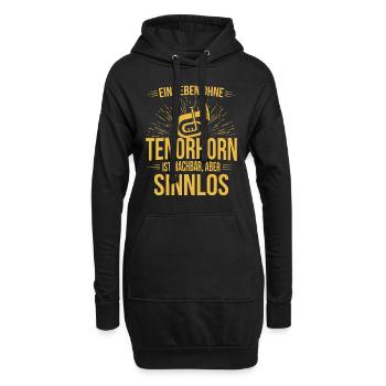 Tenorhorn Tenorhornspieler Tenorhornist - Hoodie-Kleid - Schwarz - Vorne